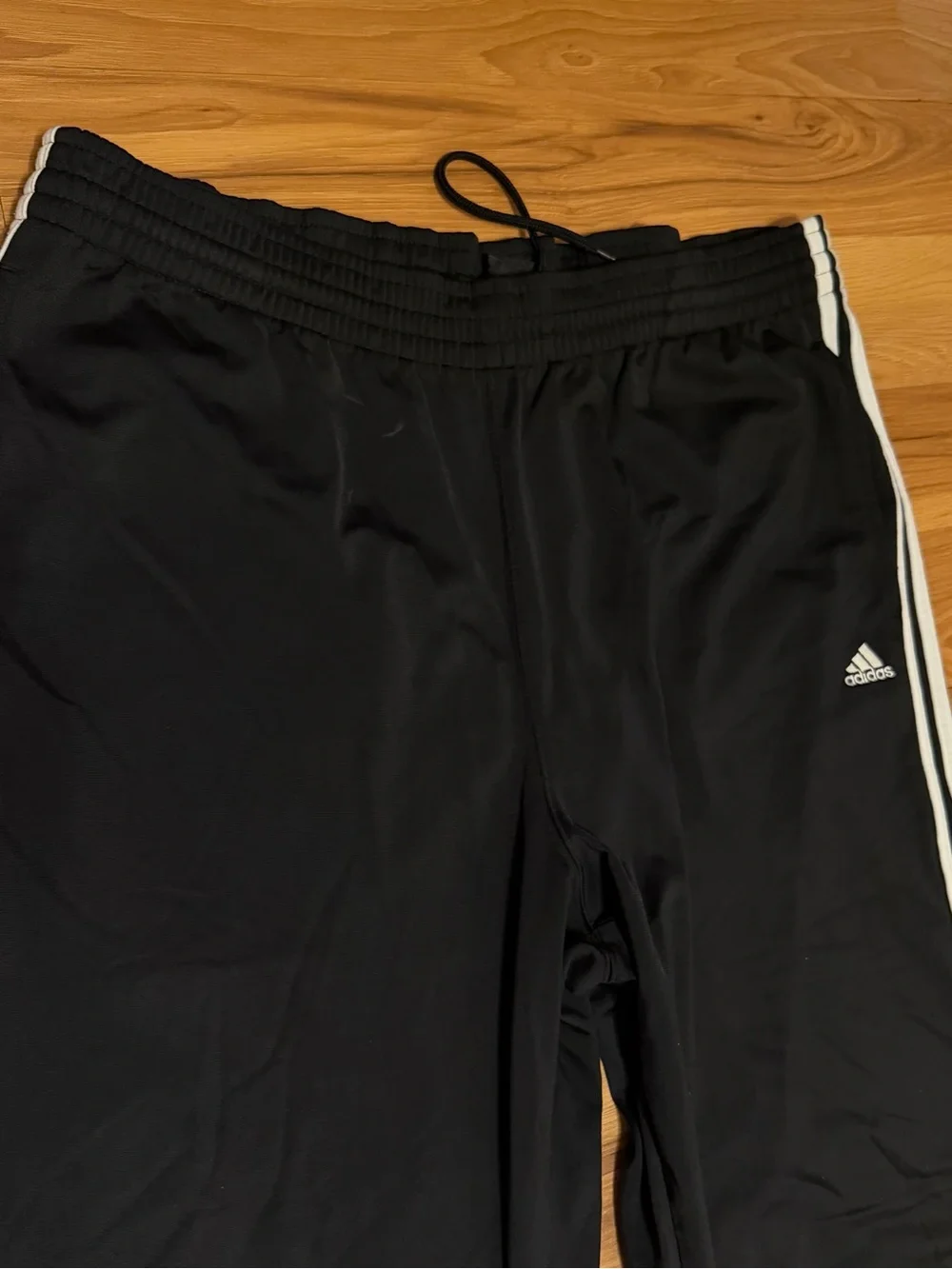 2008 adidas Black Jogger Pants with White Tag Detail